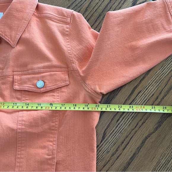 Denim & Co. 3/4 sleeve colored denim Jean jacket - Picture 7 of 9